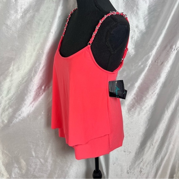 2/$15 AquaGreen Vibrant Pink Swim Camisole Tankini Top – Size Medium – NWT - Picture 3 of 9